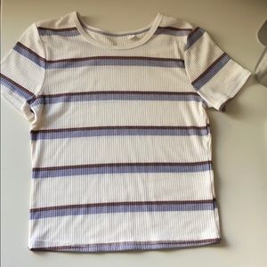 Cute purple and white Striped top